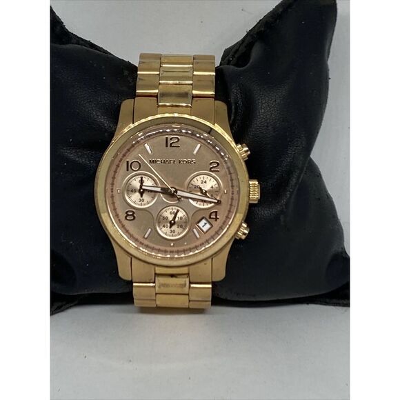 Michael Kors Runway MK5128 Women's Stainless Steel Analog Rose Dial Watch UC657 - Picture 1 of 12